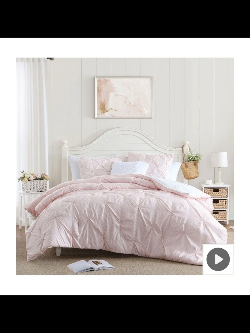 Elegant Blush Tufted Comforter Set - Open Never Used